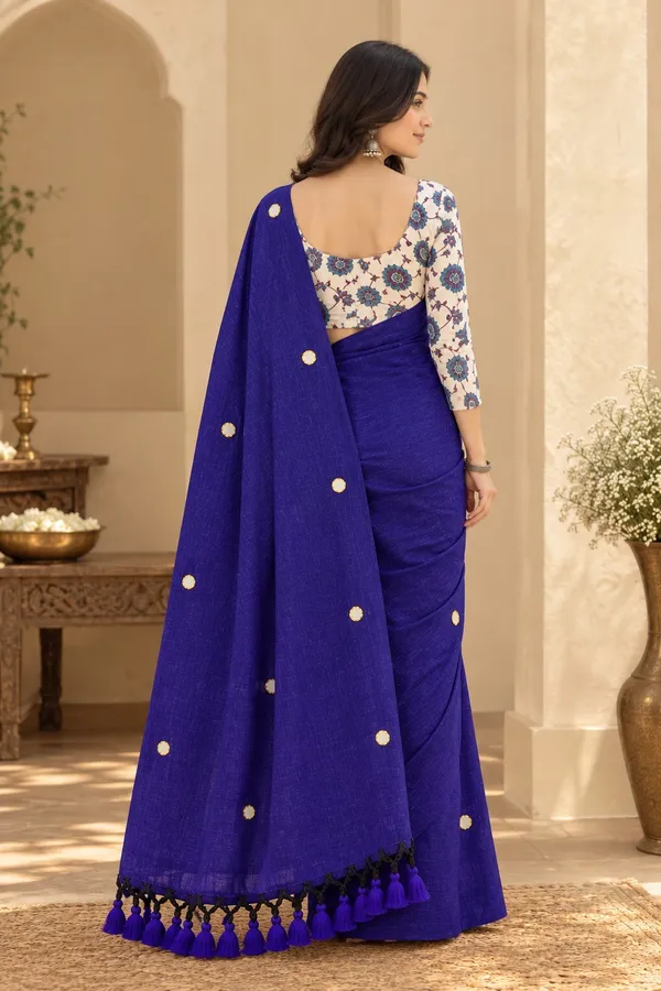 Vaishagri_Royal_Blue_Khadi_Cotton_Saree_for_Women