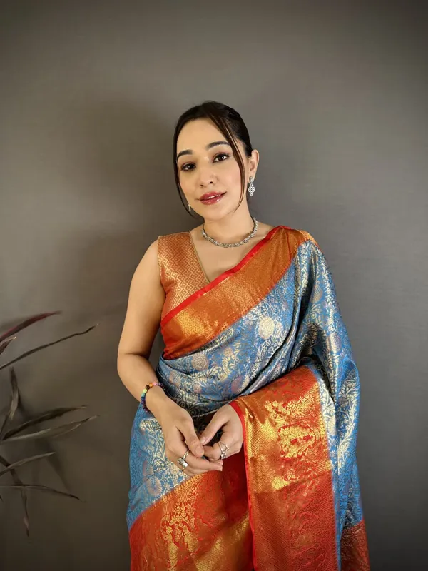 Vaishagri_Dusty_Blue_Kanjivaram_Silk_Saree_For_Women