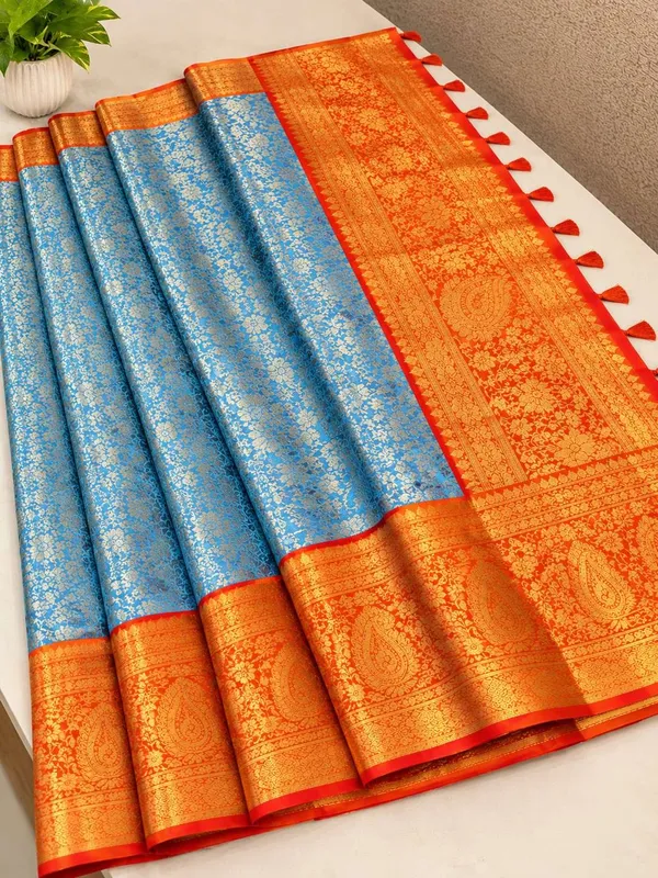 Vaishagri_Dusty_Blue_Kanjivaram_Silk_Saree_For_Women