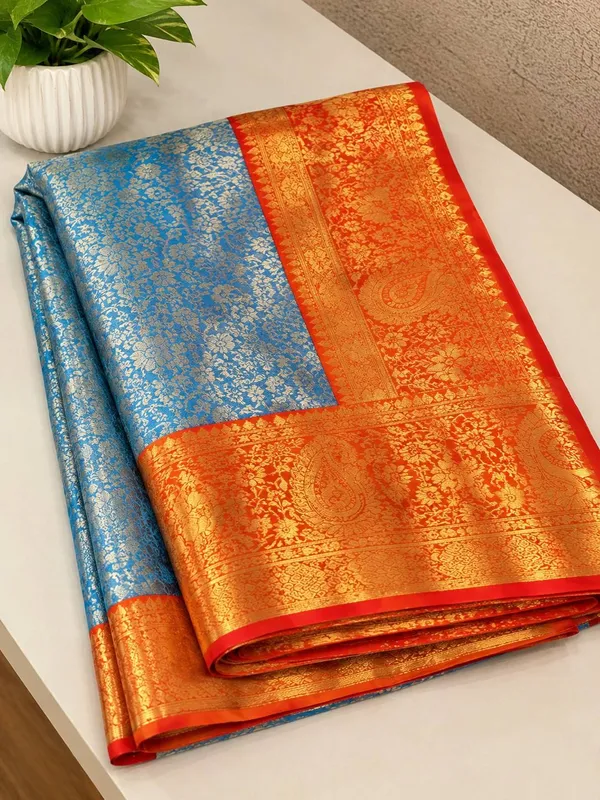 Vaishagri_Dusty_Blue_Kanjivaram_Silk_Saree_For_Women