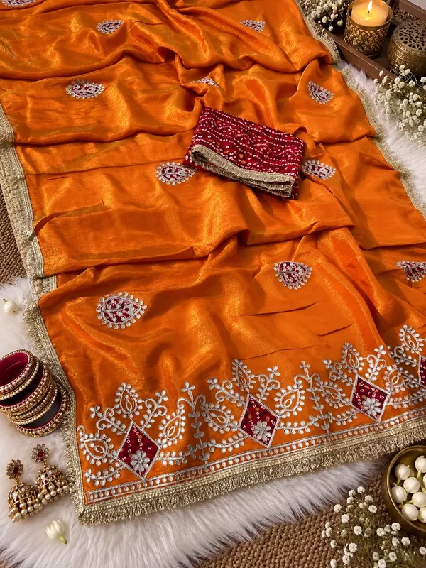 Vaishagri_Orange_Karwa_Chauth_Speacial_Saree