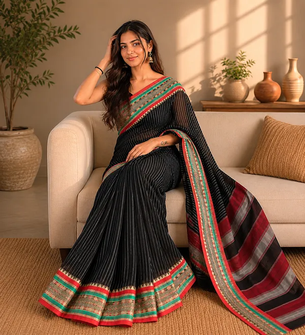 Black_Checked_Vaishagri_NarayanPeth_Cotton_Saree_For_Women