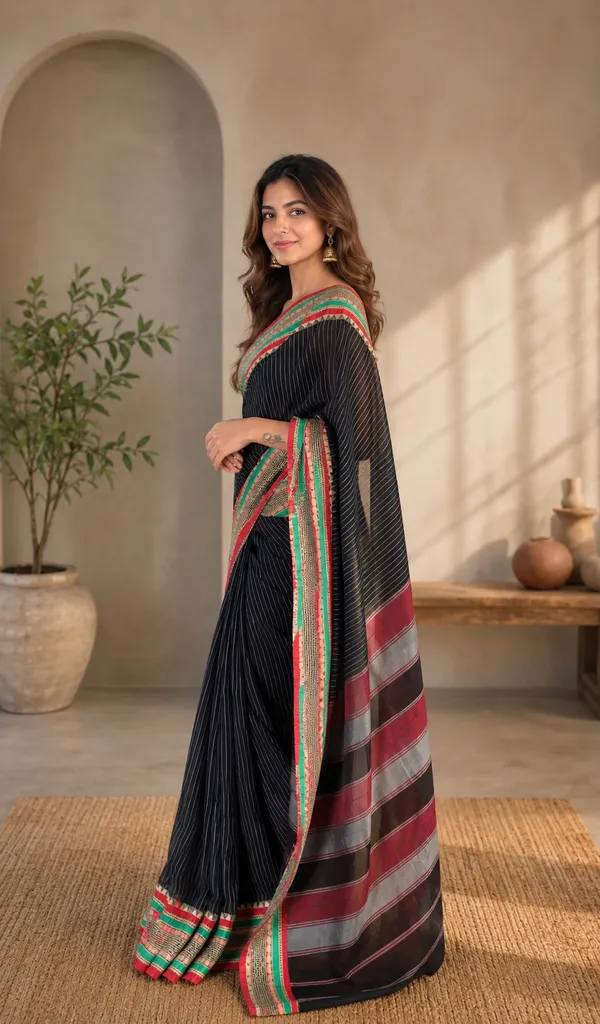 Black_Checked_Vaishagri_NarayanPeth_Cotton_Saree_For_Women