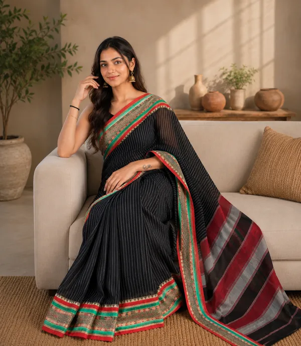 Black_Checked_Vaishagri_NarayanPeth_Cotton_Saree_For_Women