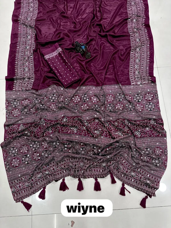 Wine_Purple_Pure_Arjakh_Satin_Silk_Saree_with_Designer_Printed_Border