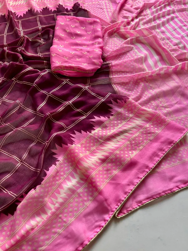Wine_Trending_Georgette_Saree_For_Women