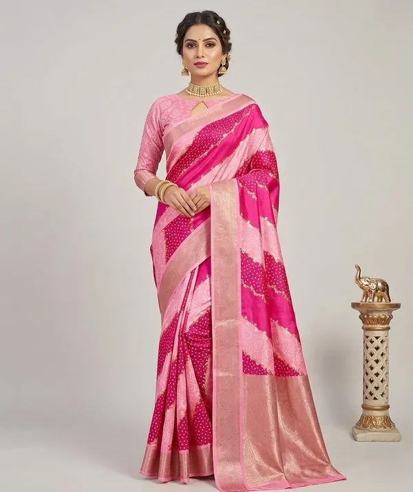 Pink_Leheriya_Dola_Silk_Saree