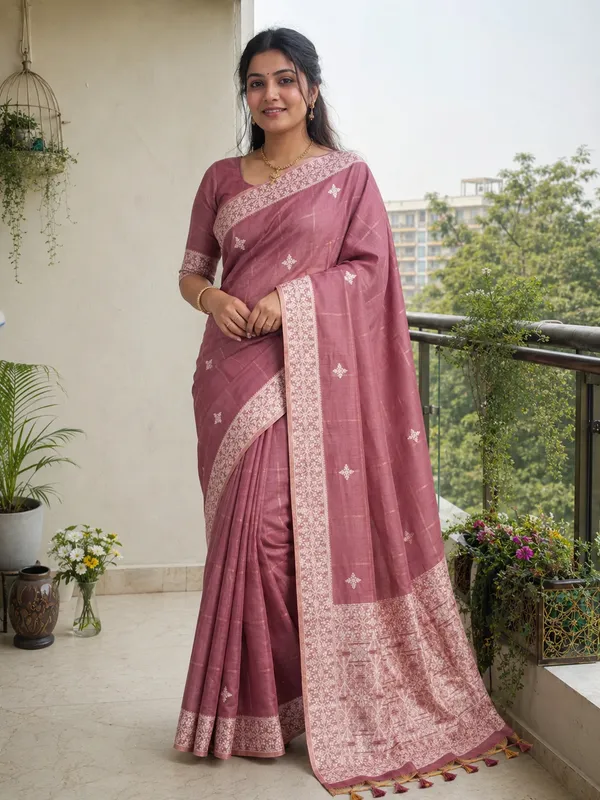 Vintage_Rose__Chanderi_cotton_with_Jamdani_pallu