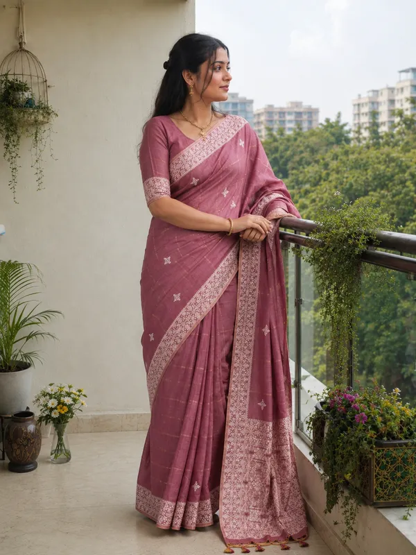 Vintage_Rose__Chanderi_cotton_with_Jamdani_pallu