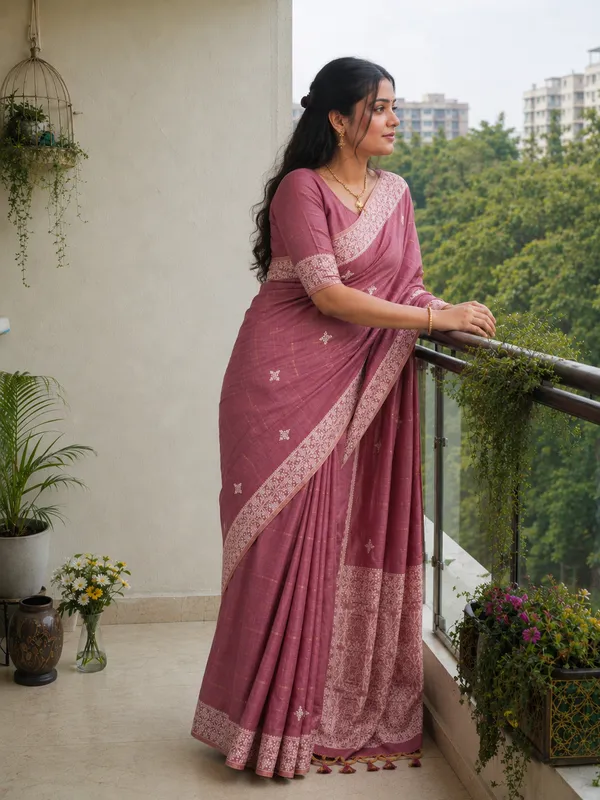 Vintage_Rose__Chanderi_cotton_with_Jamdani_pallu