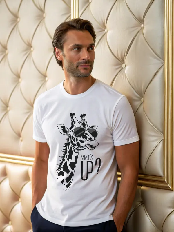 Men's_Casual_White_Graphic_T-Shirt_with_Cool_Giraffe_Print