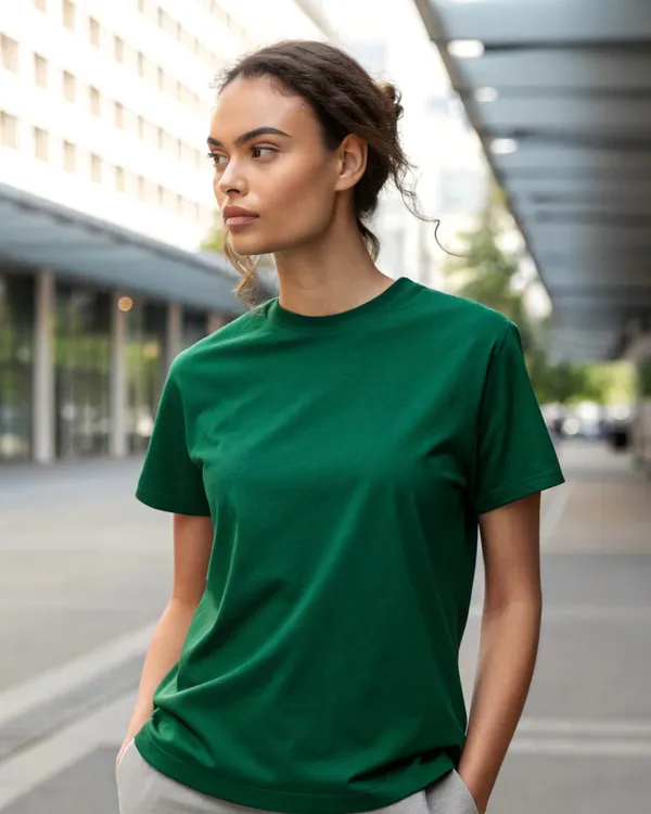 Women's_Green_Round_Neck_Cotton_T-Shirt