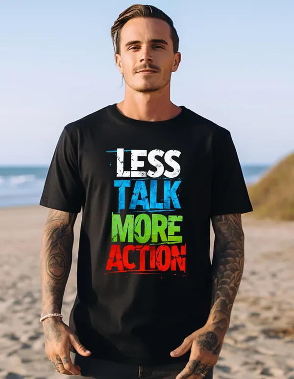 Less_Talk_More_Action_Motivational_Graphic_Oversized_T-Shirt_-_Black