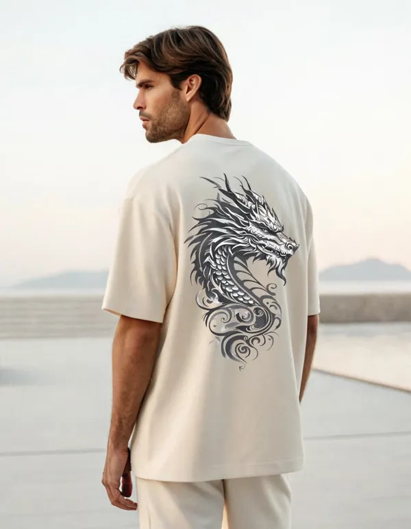 Beige_Oversized_T-Shirt_with_Dragon_Print_for_Men