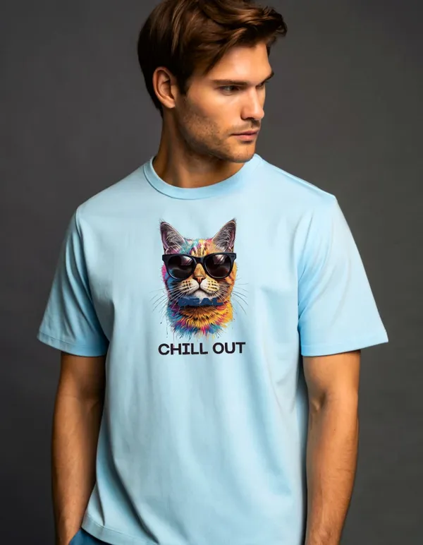 Chill_Out_Cat_Graphic_Oversized_T-Shirt_-_Light_Blue_Casual_Tee_with_Cool_Cat_Print