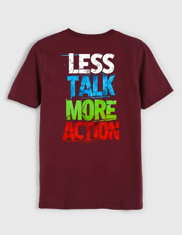 Less_Talk_More_Action_Motivational_Graphic_Oversized_T-Shirt_-_Maroon