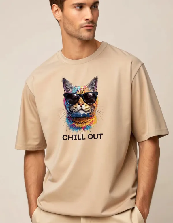 Chill_Out_Cool_Cat_Graphic_Oversized_T-Shirt_-_Beige