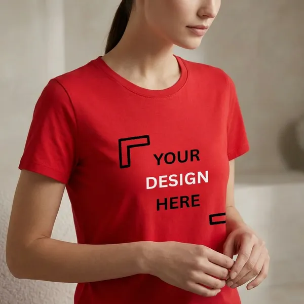 Custom_Printed_Round_Neck_T-Shirt_-_Red_(Unisex)