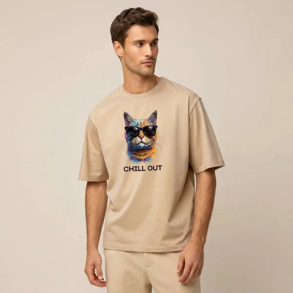 Chill_Out_Cool_Cat_Graphic_Oversized_T-Shirt_-_Beige