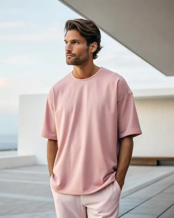 Men's_Oversized_Pink_T-Shirt_-_Relaxed_Fit_Casual_Wear