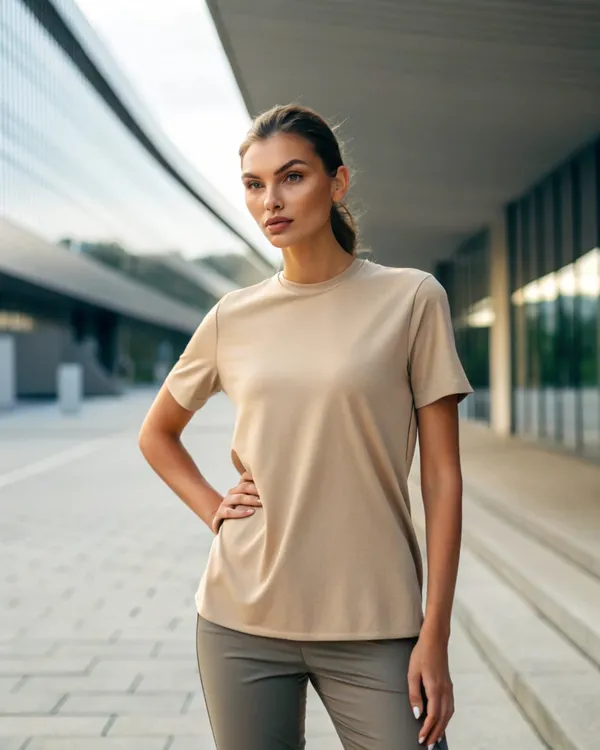 Women's_Beige_Oversized_T-Shirt_-_Comfortable_Cotton_Blend_Short_Sleeve_Top