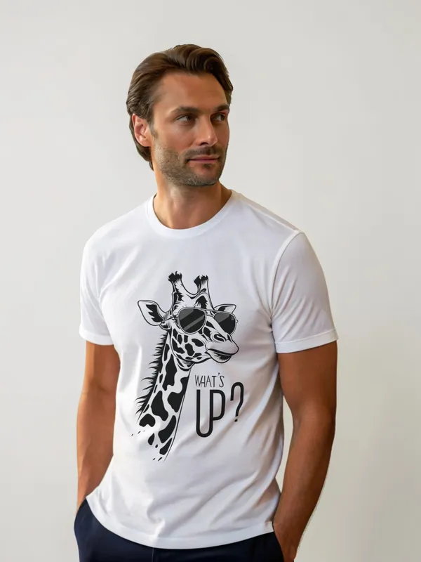 Men's_Casual_White_Graphic_T-Shirt_with_Cool_Giraffe_Print