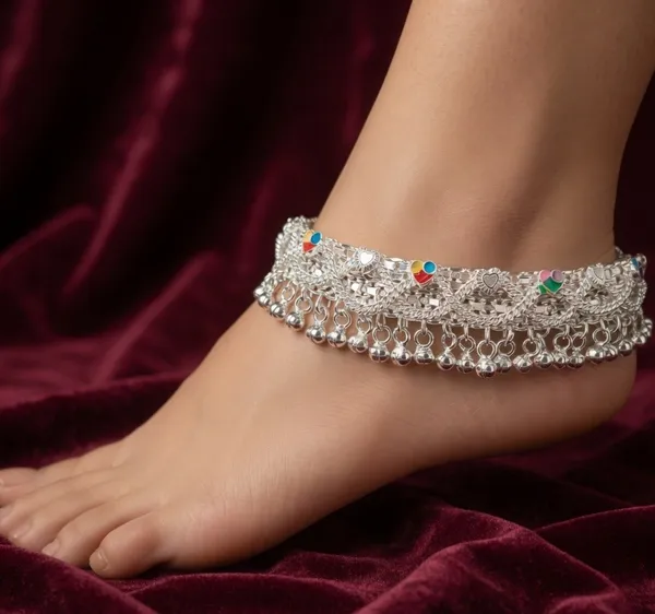 German_Silver_Anklet_|_Payal_For_Womens_&_Girls_|_1_Pair