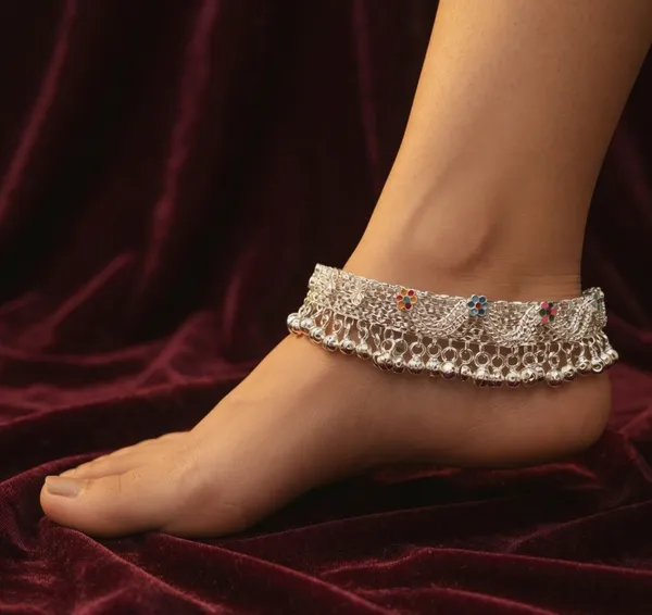 German_Silver_Anklet_|_Payal_For_Womens_&_Girls_|_1_Pair
