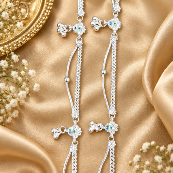 German_Silver_Chain_Anklet_|_Payal_For_Womens_&_Girls_|_1_Pair