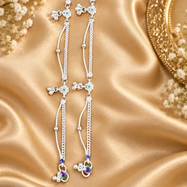 German_Silver_Chain_Anklet_|_Payal_For_Womens_&_Girls_|_1_Pair
