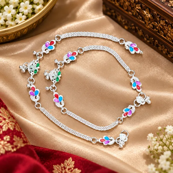 German_Silver_Chain_Anklet_|_Payal_For_Womens_&_Girls_|_1_Pair
