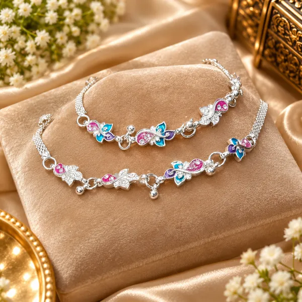 German_Silver_Chain_Anklet_|_Payal_For_Womens_&_Girls_|_1_Pair