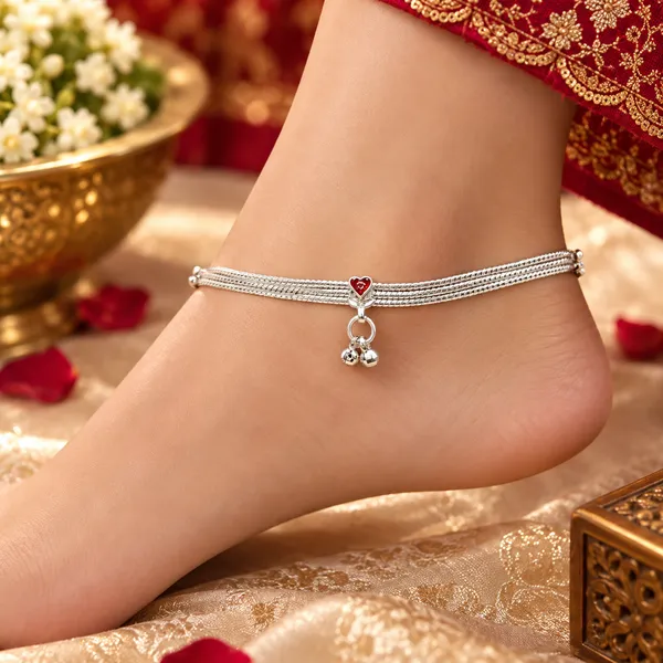 German_Silver_Chain_Anklet_|_Payal_For_Womens_&_Girls_|_1_Pair