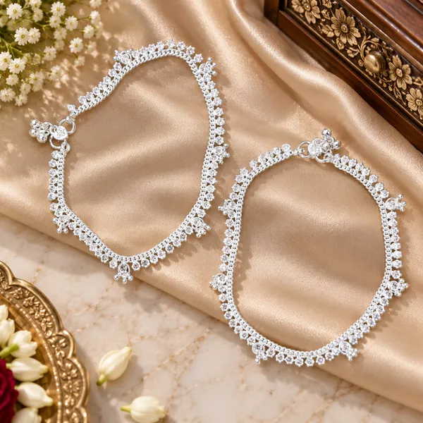 German_Silver_Chain_Anklet_|_Payal_For_Womens_&_Girls_|_1_Pair