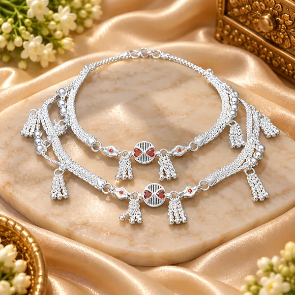 German_Silver_Chain_Anklet_|_Payal_For_Womens_&_Girls_|_1_Pair