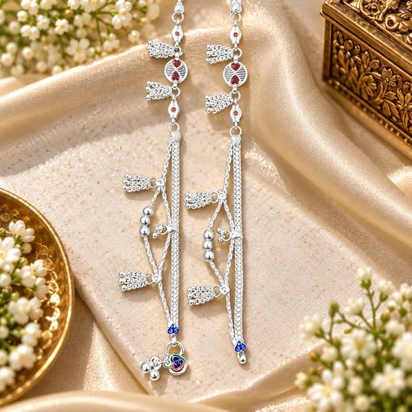 German_Silver_Chain_Anklet_|_Payal_For_Womens_&_Girls_|_1_Pair