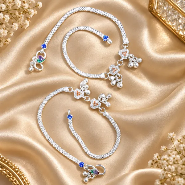 German_Silver_Chain_Anklet_|_Payal_For_Womens_&_Girls_|_1_Pair