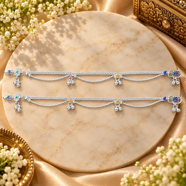 German_Silver_Chain_Anklet_|_Payal_For_Womens_&_Girls_|_1_Pair