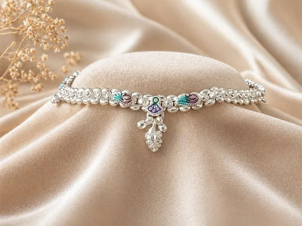German_Silver_Anklet_|_Payal_Goldy_08_For_Womens_&_Girls_|_1_Pair
