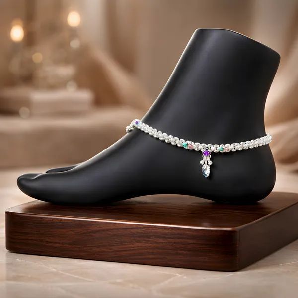 German_Silver_Anklet_|_Payal_Goldy_08_For_Womens_&_Girls_|_1_Pair