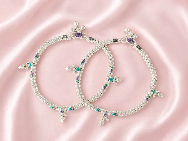 German_Silver_Anklet_|_Payal_Goldy_08_For_Womens_&_Girls_|_1_Pair