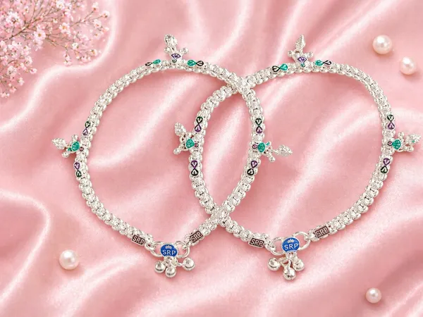 German_Silver_Anklet_|_Payal__Goldy_09_For_Womens_&_Girls_|_1_Pair