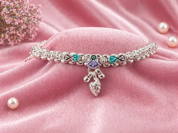 German_Silver_Anklet_|_Payal__Goldy_09_For_Womens_&_Girls_|_1_Pair