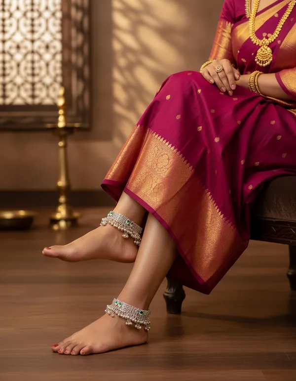German_Silver_Anklet_|_Payal_For_Womens_&_Girls_|_1_Pair