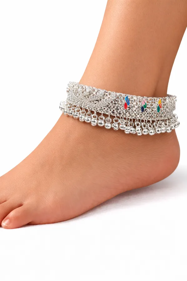 German_Silver_Anklet_|_Payal_For_Womens_&_Girls_|_1_Pair