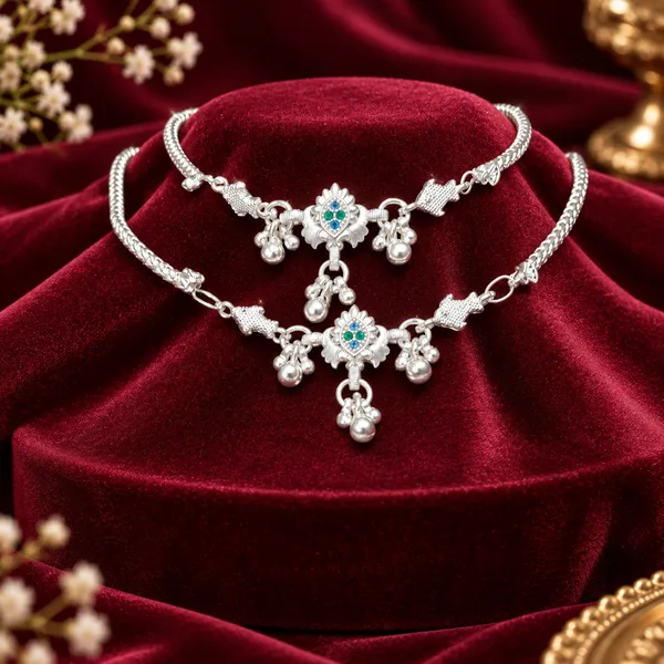 German_Silver_Chain_Anklet_|_Payal_For_Womens_&_Girls_|_1_Pair