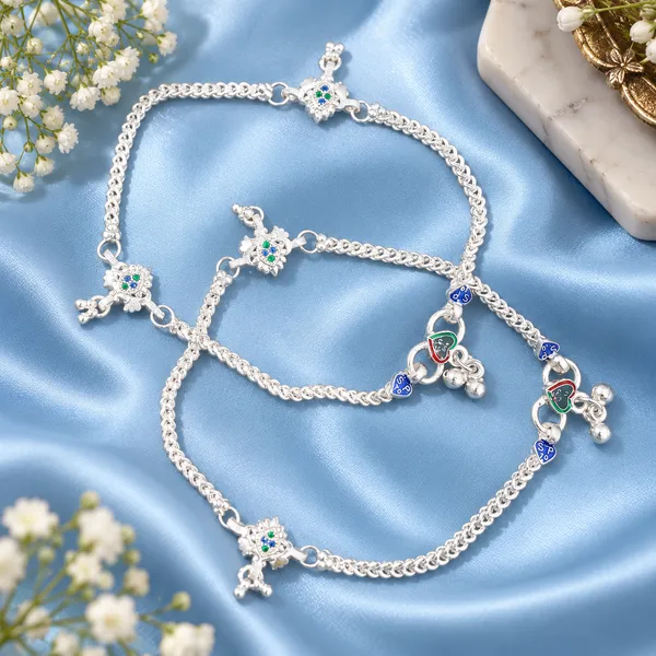 German_Silver_Chain_Anklet_|_Payal_For_Womens_&_Girls_|_1_Pair