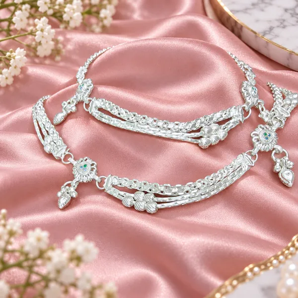 German_Silver_Chain_Anklet_|_Payal_For_Womens_&_Girls_|_1_Pair