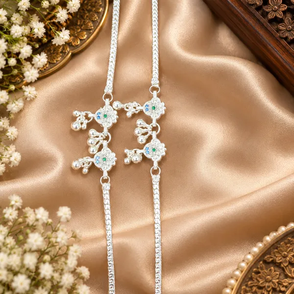 German_Silver_Chain_Anklet_|_Payal_For_Womens_&_Girls_|_1_Pair