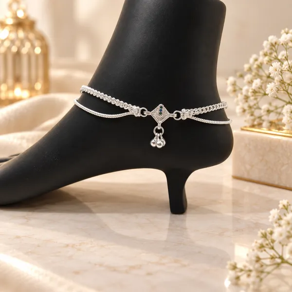 German_Silver_Chain_Anklet_|_Payal_For_Womens_&_Girls_|_1_Pair